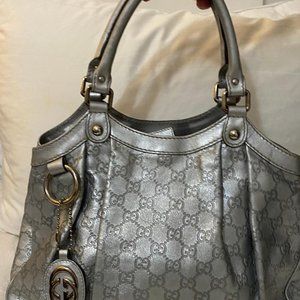 Authentic Vintage Silver Gucci Purse